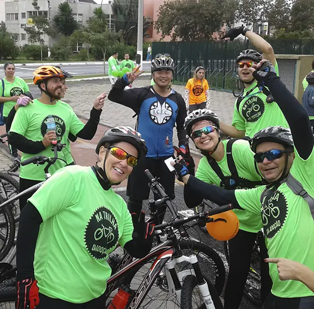 Famílias participando